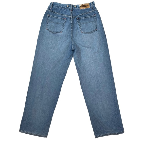 Vintage 90s Jeans Blue Asphalt High Rise Wide Leg Size 11 - Picture 2 of 13